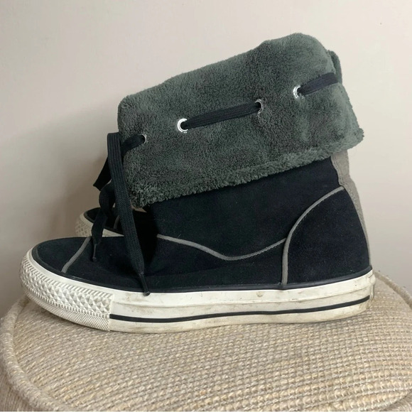 Converse All Star Chuck Taylor Andover Fold Over Cuff  Black Fleece Shoes 6.5 - Picture 8 of 11